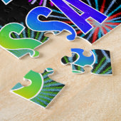 Voornaam "ALYSSA", geun "HAPPY BIRTHDAY" Legpuzzel (Zijkant)