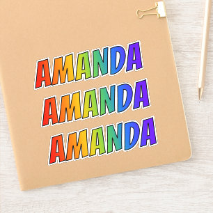 Voornaam "AMANDA" w/ Fun Rainbow Coloring Sticker