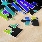 Voornaam "AMELIA", geun "HAPPY BIRTHDAY" Legpuzzel (Zijkant)