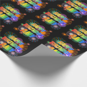 Voornaam "AMY", afgekort "HAPPY BIRTHDAY" Cadeaupapier