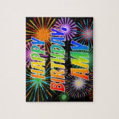 Voornaam "AMY", afgekort "HAPPY BIRTHDAY" Legpuzzel (Verticaal)