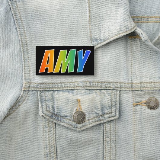 Voornaam "AMY": Fun Rainbow-kleuren Naamplaatje (In situ)