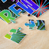 Voornaam "ANDREW", geun "HAPPY BIRTHDAY" Legpuzzel (Zijkant)