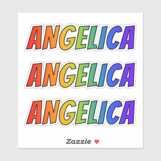 Voornaam "ANGELICA" w / Fun Rainbow Coloring Sticker (Vel)