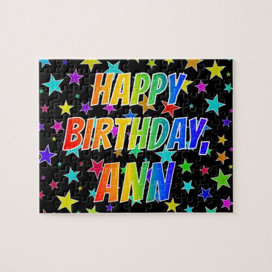Voornaam ANN, Fun "HAPPY BIRTHDAY" Legpuzzel (Horizontaal)