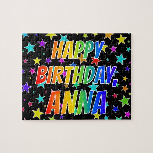 Voornaam ANNA, Fun "HAPPY BIRTHDAY" Legpuzzel (Horizontaal)