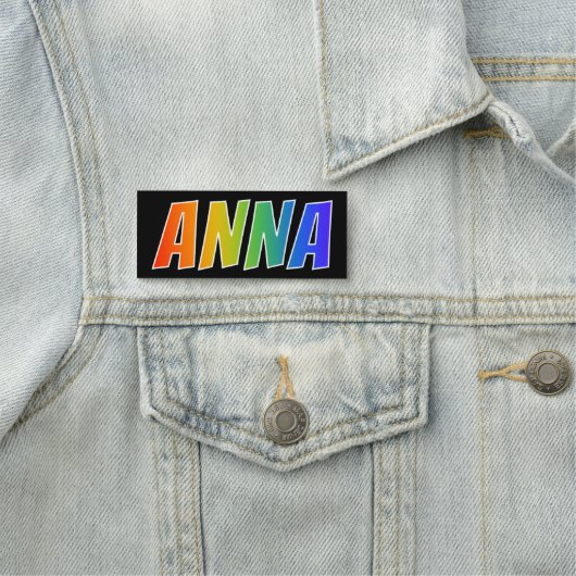 Voornaam "ANNA": Fun Rainbow-kleuren Naamplaatje (In situ)