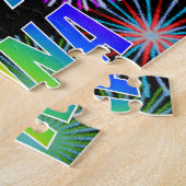 Voornaam "ANNA", geun "HAPPY BIRTHDAY" Legpuzzel (Zijkant)