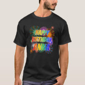 Voornaam "ANNA", geun "HAPPY BIRTHDAY" T-shirt (Voorkant)