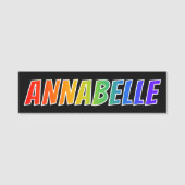 Voornaam "ANNABELLE": Fun Rainbow-kleuren Naamplaatje (Voorkant)