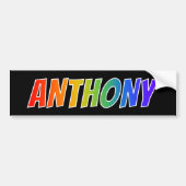 Voornaam "ANTHONY": Fun Rainbow-kleuren Bumpersticker (Voorkant)
