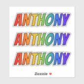 Voornaam "ANTHONY" w/ Fun Rainbow Coloring Sticker (Vel)
