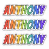 Voornaam "ANTHONY" w/ Fun Rainbow Coloring Sticker (Voorkant)