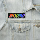 Voornaam "ANTONIO": Fun Rainbow-kleuren Naamplaatje (In situ)