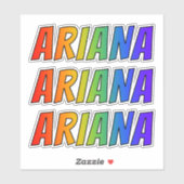 Voornaam "ARIANA" w / Fun Rainbow Coloring Sticker (Vel)