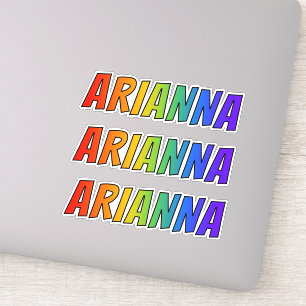Voornaam "ARIANNA" w / Fun Rainbow Coloring Sticker