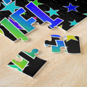 Voornaam "ARIEL", geun "HAPPY BIRTHDAY" Legpuzzel (Zijkant)