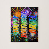 Voornaam "ARIEL", vun "HAPPY BIRTHDAY" Legpuzzel (Verticaal)