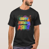 Voornaam "ASHER", geun "HAPPY BIRTHDAY" T-shirt (Voorkant)