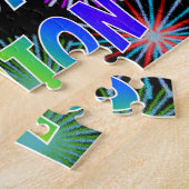 Voornaam "ASHTON", geun "HAPPY BIRTHDAY" Legpuzzel (Zijkant)