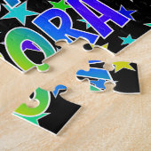 Voornaam "AURORA", geun "HAPPY BIRTHDAY" Legpuzzel (Zijkant)