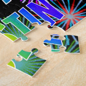 Voornaam "AUSTIN", geun "HAPPY BIRTHDAY" Legpuzzel (Zijkant)