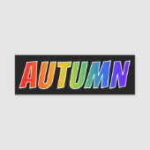 Voornaam "AUTUMN": Fun Rainbow-kleuren Naamplaatje (Voorkant)