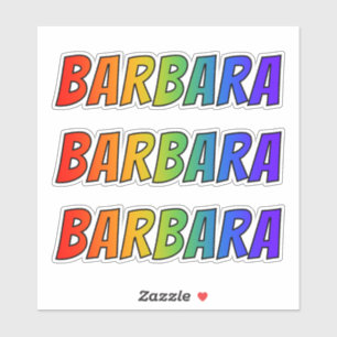 Voornaam "BARBARA" w/ Fun Rainbow Coloring Sticker