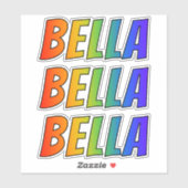 Voornaam "BELLA" w / Fun Rainbow Coloring Sticker (Vel)