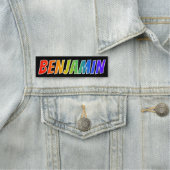 Voornaam "BENJAMIN": Fun Rainbow-kleuren Naamplaatje (In situ)