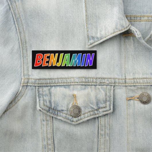 Voornaam "BENJAMIN": Fun Rainbow-kleuren Naamplaatje (In situ)