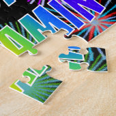 Voornaam "BENJAMIN", geun "HAPPY BIRTHDAY" Legpuzzel (Zijkant)