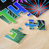 Voornaam "BETH", Fun "HAPPY BIRTHDAY" Legpuzzel (Zijkant)