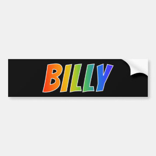 Voornaam "BILLY": vun regenboogkleuren Bumpersticker