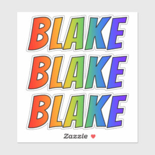 Voornaam "BLAKE" w / Fun Rainbow Coloring Sticker