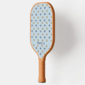 Voornaam blauw goudsvormig oogmerk pickleball paddle (Links)