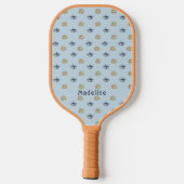 Voornaam blauw goudsvormig oogmerk pickleball paddle (Achterkant)