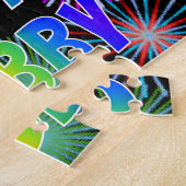 Voornaam "BOBBY", afgekort "HAPPY BIRTHDAY" Legpuzzel (Zijkant)