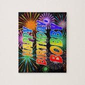 Voornaam "BOBBY", afgekort "HAPPY BIRTHDAY" Legpuzzel (Verticaal)
