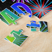 Voornaam "BRAD", geun "HAPPY BIRTHDAY" Legpuzzel (Zijkant)