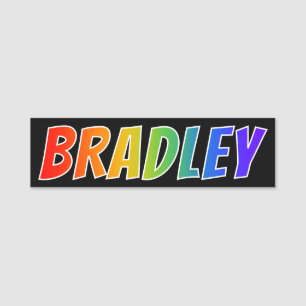 Voornaam "BRADLEY": Fun Rainbow-kleuren Naamplaatje