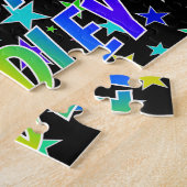 Voornaam "BRADLEY", geun "HAPPY BIRTHDAY" Legpuzzel (Zijkant)