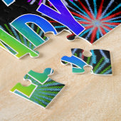 Voornaam "BRADY", geun "HAPPY BIRTHDAY" Legpuzzel (Zijkant)