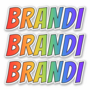 Voornaam "BRANDI" w/ Fun Rainbow Coloring Sticker