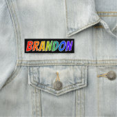 Voornaam "BRANDON": Fun Rainbow-kleuren Naamplaatje (In situ)