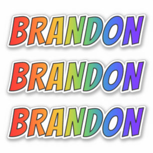 Voornaam "BRANDON" w/ Fun Rainbow Coloring Sticker