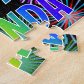 Voornaam "BRENDA", geun "HAPPY BIRTHDAY" Legpuzzel (Zijkant)