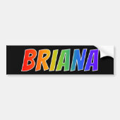 Voornaam "BRIANA": Fun Rainbow Coloring Bumpersticker (Voorkant)