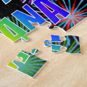 Voornaam "BRIANA", geun "HAPPY BIRTHDAY" Legpuzzel (Zijkant)