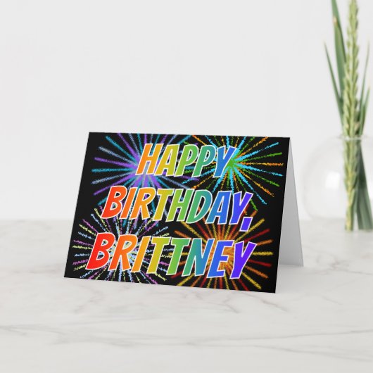 Voornaam "BRITTNEY" Fun "HAPPY BIRTHDAY" Kaart (Voorkant)